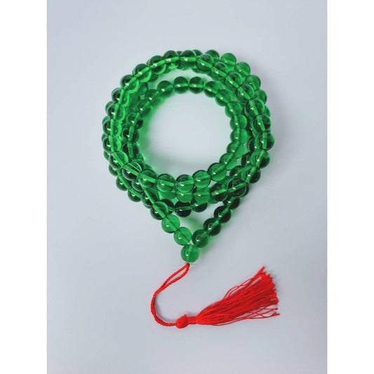 108 Bead Green Quartz Prayer Beads 12mm - Thai Buddhist Collectible Amulet