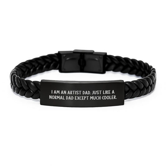 Artist Dad Gifts, Funny Quote Interlaced Leather Bracelet for Artist Men, Unique Valentine's Gifts for Husband, Sweetheart, Dad, Artist Enthusiast - Image 1