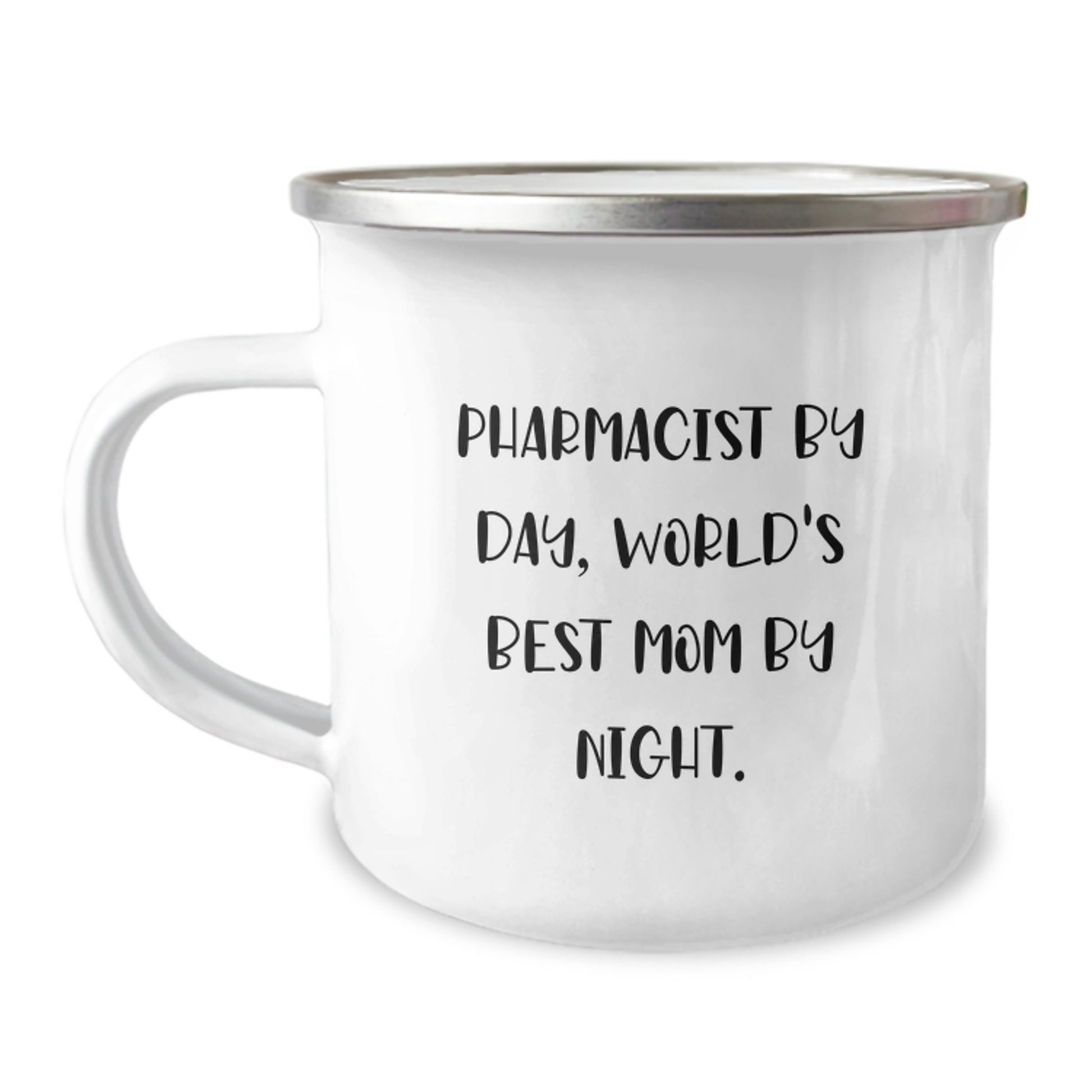 A Funny Gift for Pharmacist, 'Pharmacist By Day, World's Best Mom By Night' Camping Mug, Christmas Unique Gifts for Pharmacist, Gifts from Mom to Pharmacist - Image 1