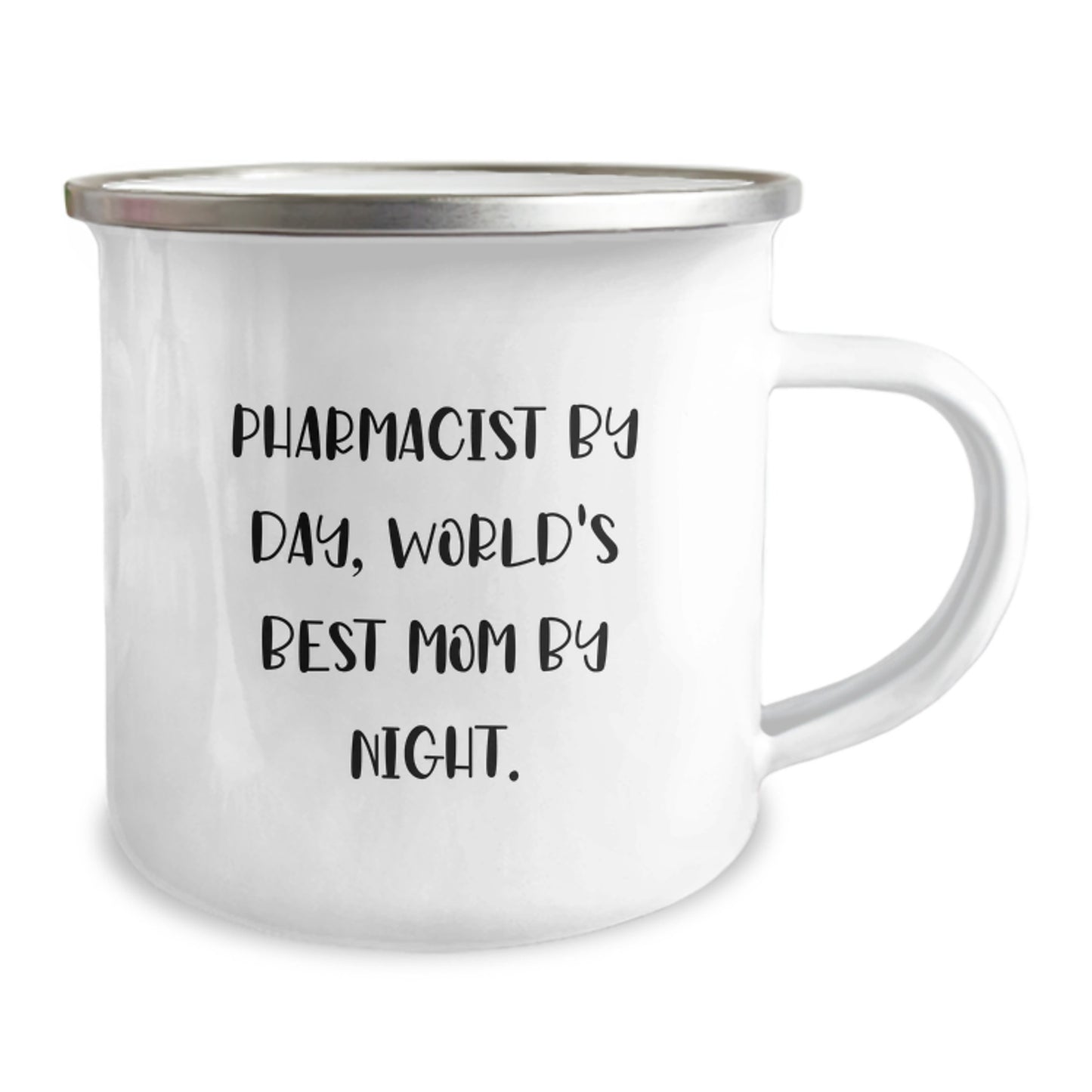 A Funny Gift for Pharmacist, 'Pharmacist By Day, World's Best Mom By Night' Camping Mug, Christmas Unique Gifts for Pharmacist, Gifts from Mom to Pharmacist - Image 2