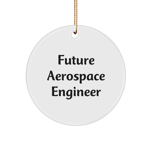 Aerospace Engineer Christmas Unique Gifts from Family and Friends - Funny Future Aerospace Engineer Circle Ornament - Image 1