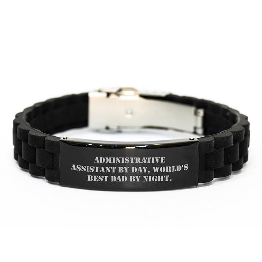 Administrative Assistant Funny Quote Glide lock Clasp Bracelet Gifts for Men from Dad, Unique Valentine's Gifts for Him, Funny Quote Jewelry for Men - Image 1