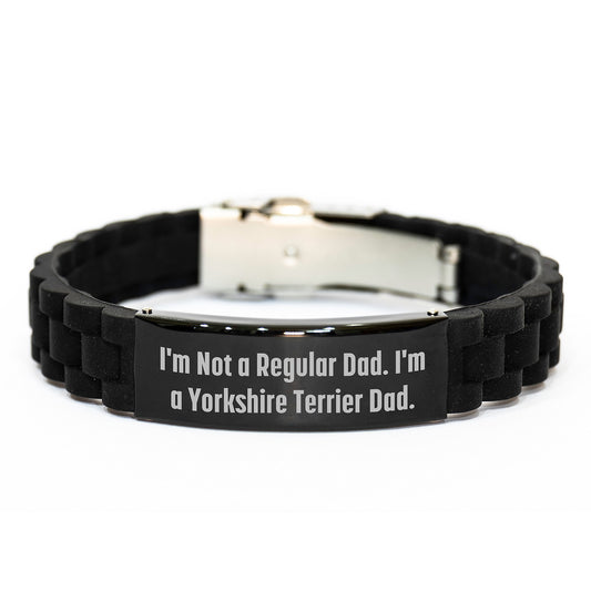 Yorkshire Terrier Dog Gifts for Dad Funny Quote Black Glide lock Clasp Bracelet Valentine's Unique Gifts from Men to Family - Image 1