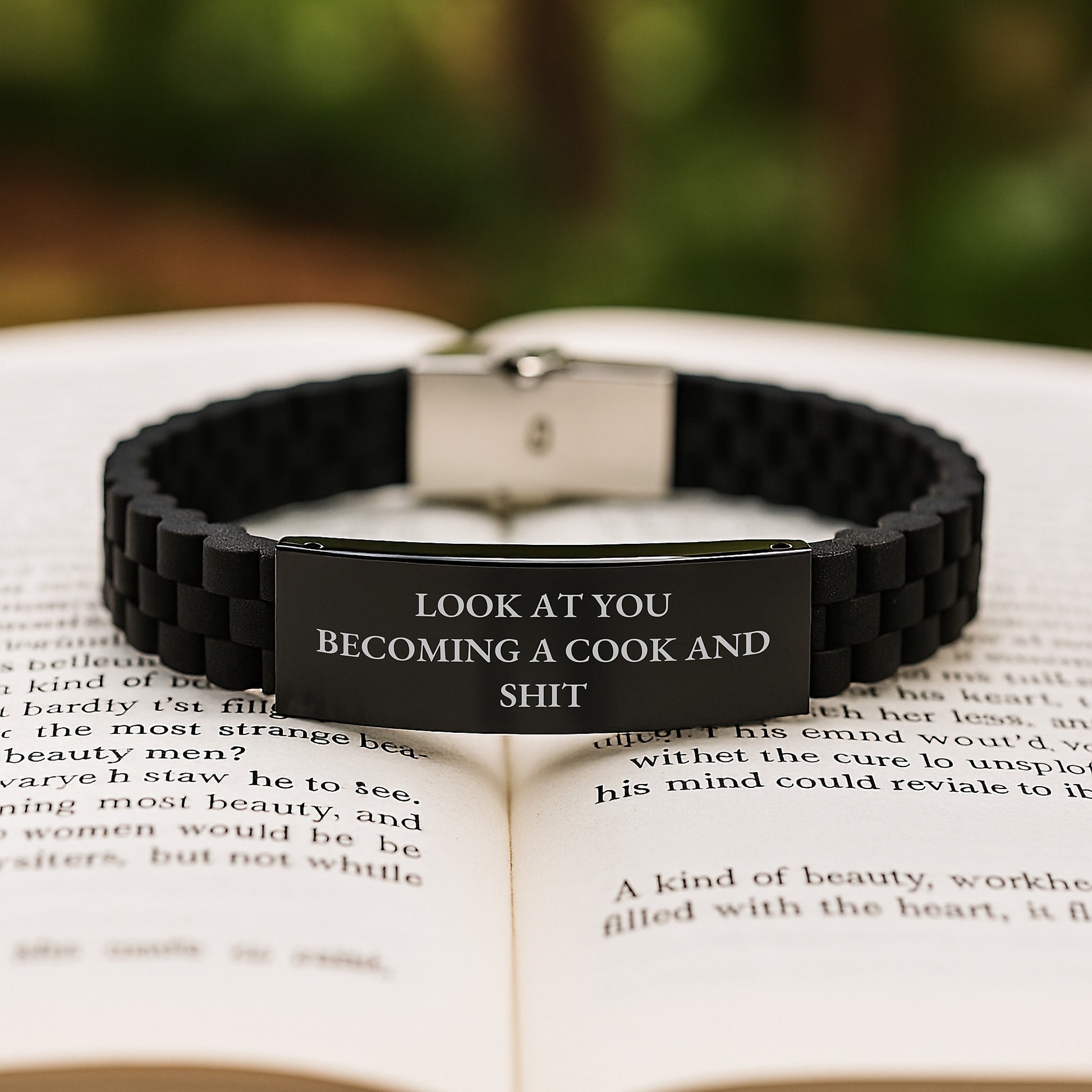 A Funny Cook Gift - Look At You Becoming A Cook And Shit - Valentine's Unique Glide lock Clasp Bracelet for Cook Lovers from Friends and Family - Image 2