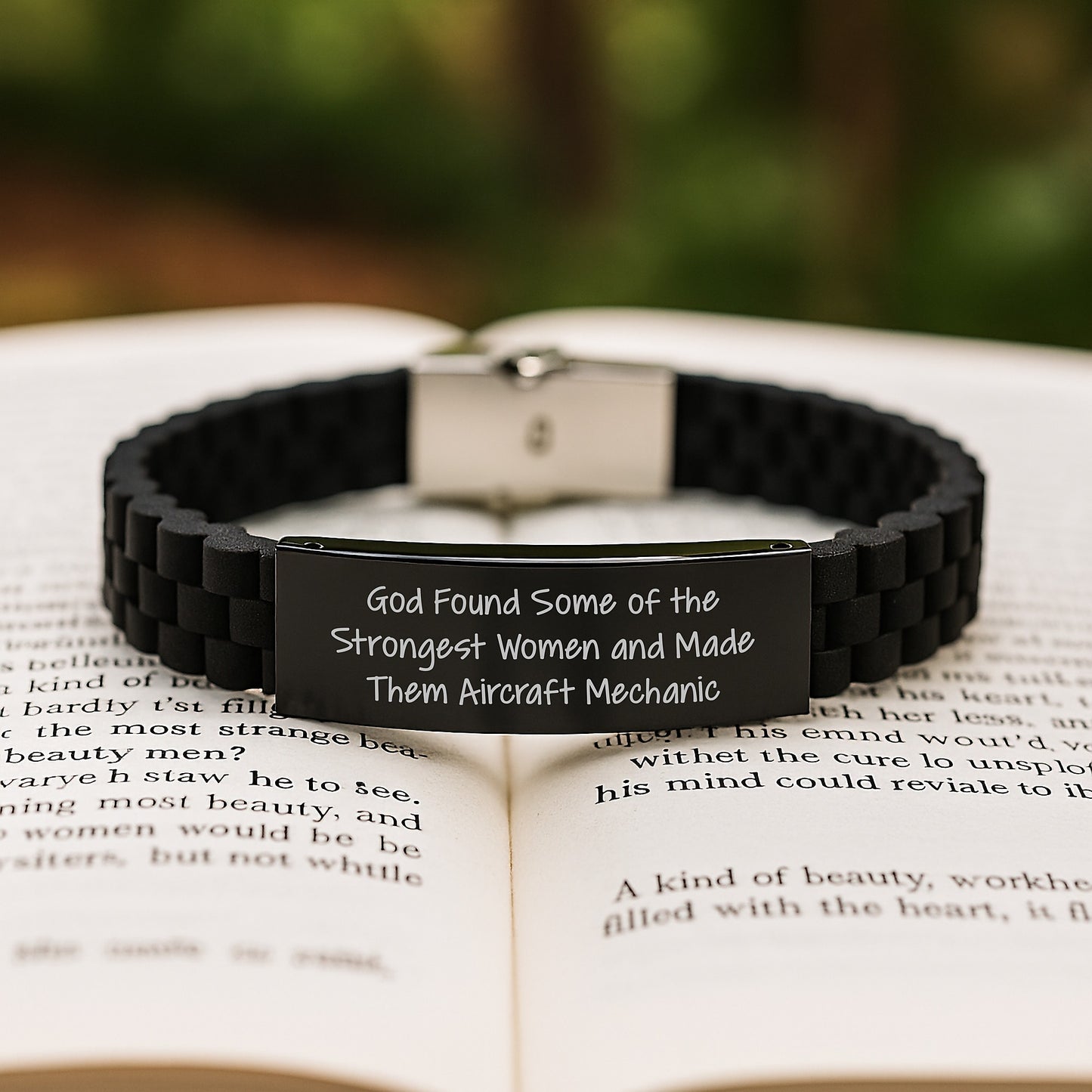 Aircraft Mechanic Gifts from Men to Women on Valentine's - Glide lock Clasp Bracelet Inspired by 'God Found Some Of The Strongest Women And Made Them Aircraft Mechanic' - Image 2