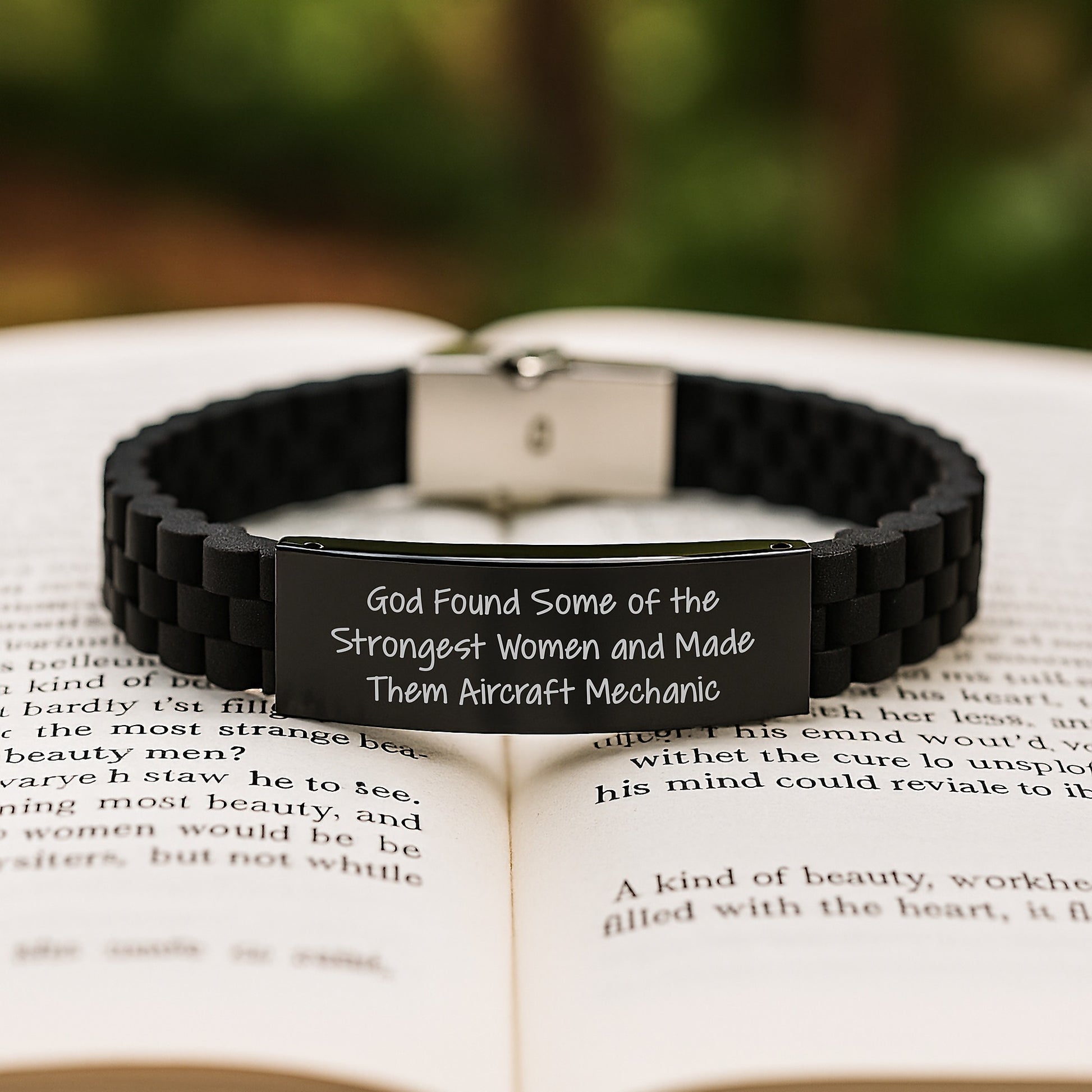 Aircraft Mechanic Gifts from Men to Women on Valentine's - Glide lock Clasp Bracelet Inspired by 'God Found Some Of The Strongest Women And Made Them Aircraft Mechanic' - Image 2