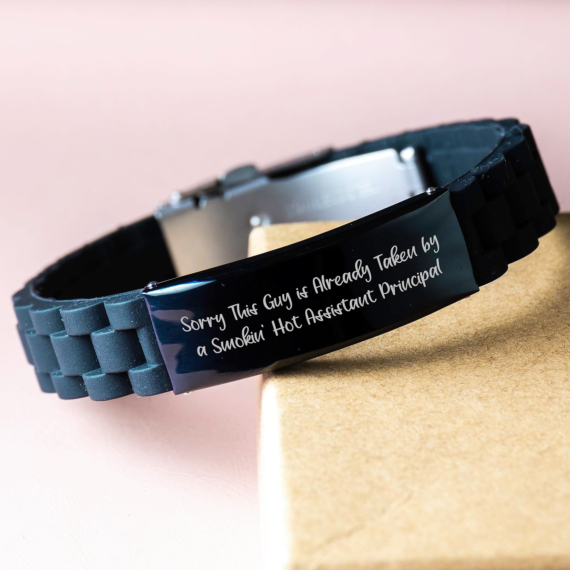 Funny Gifts from Friends for Assistant Principal - Glide lock Clasp Bracelet with Inspirational Quote, Perfect Christmas Unique Gifts for Men - Image 3