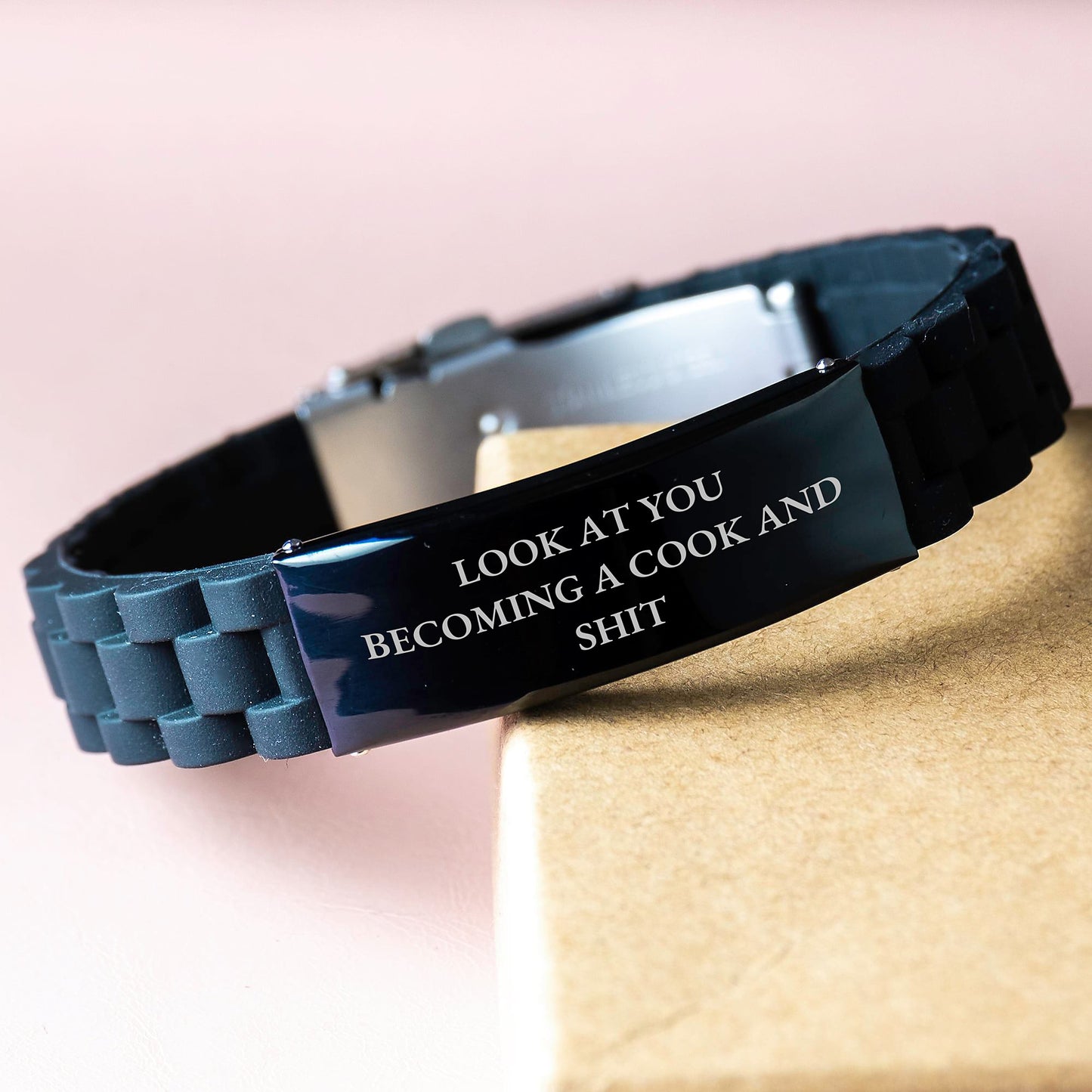 A Funny Cook Gift - Look At You Becoming A Cook And Shit - Valentine's Unique Glide lock Clasp Bracelet for Cook Lovers from Friends and Family - Image 3