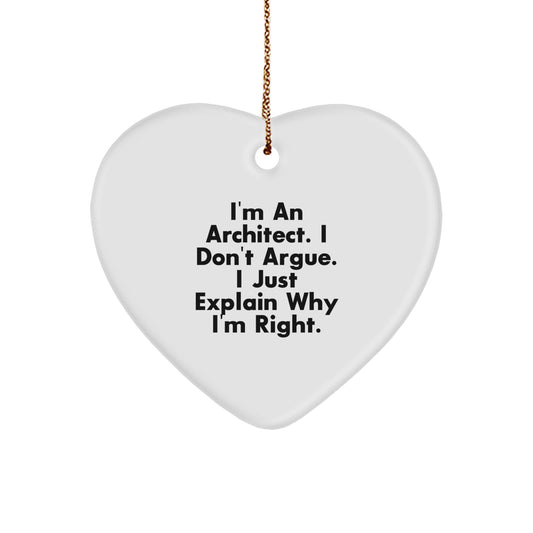 Architect Heart Ornament Funny Gift for Friends and Family Christmas Unique Presents from Men Women - Image 1