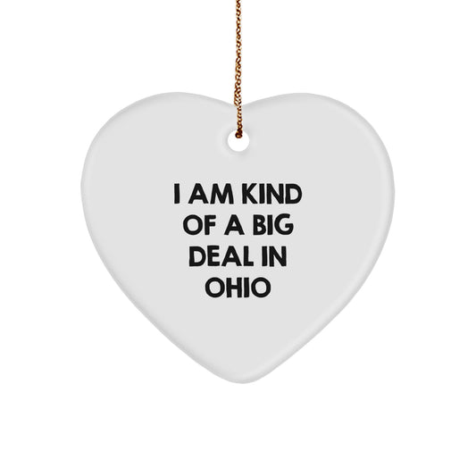 'I Am Kind Of A Prime Selection In Ohio' - Funny Ohio Heart Ornament, Christmas Unique Gifts from Friends, Family, Coworkers for Ohio Men, Women - Image 1