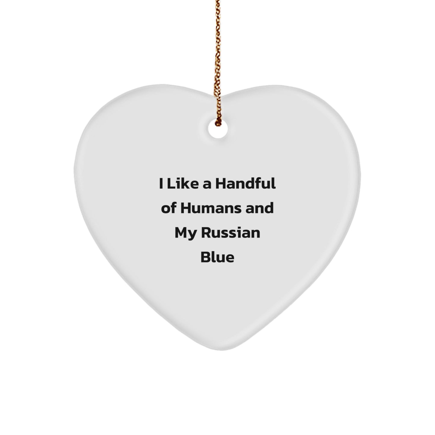 Unique Russian Blue Cat Heart Ornament Gifts from Friends and Family - Funny Cat Lover Christmas Decorations - Image 1