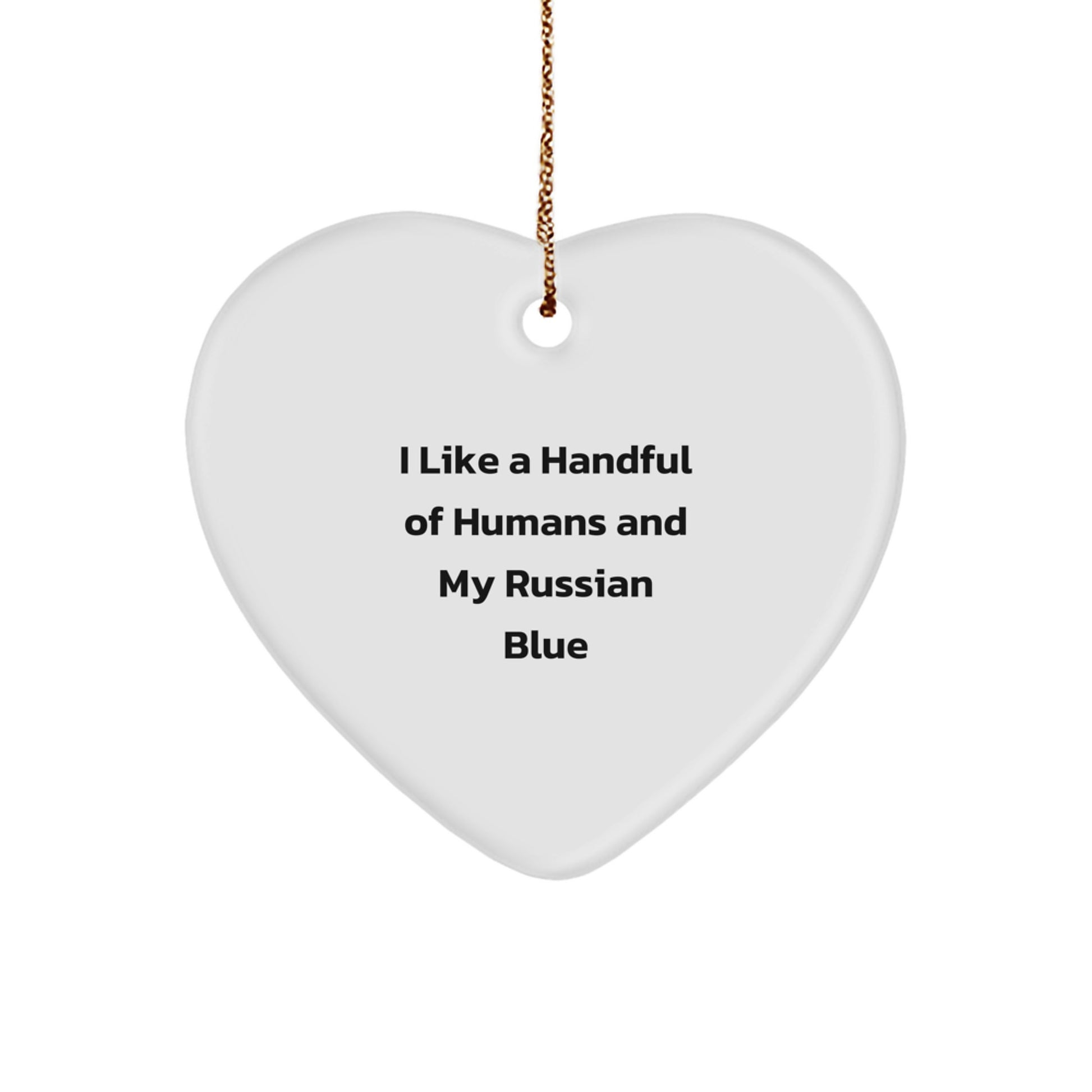 Unique Russian Blue Cat Heart Ornament Gifts from Friends and Family - Funny Cat Lover Christmas Decorations - Image 1