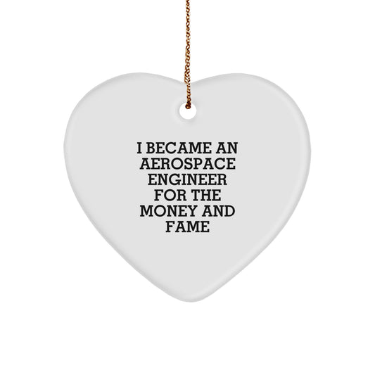 Aerospace Engineer Heart Ornament, Funny Quote, Gifts from Friends, Unique Christmas Unique Gifts for Aerospace Engineer Men - Image 1