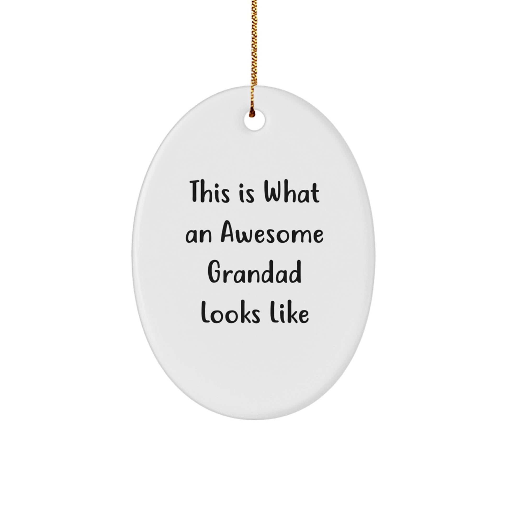 Funny Grandad Gifts, Oval Ornament, This Is What an Awesome Grandad Looks Like, Christmas Unique Gifts, Gifts from Family for Grandad - Image 1