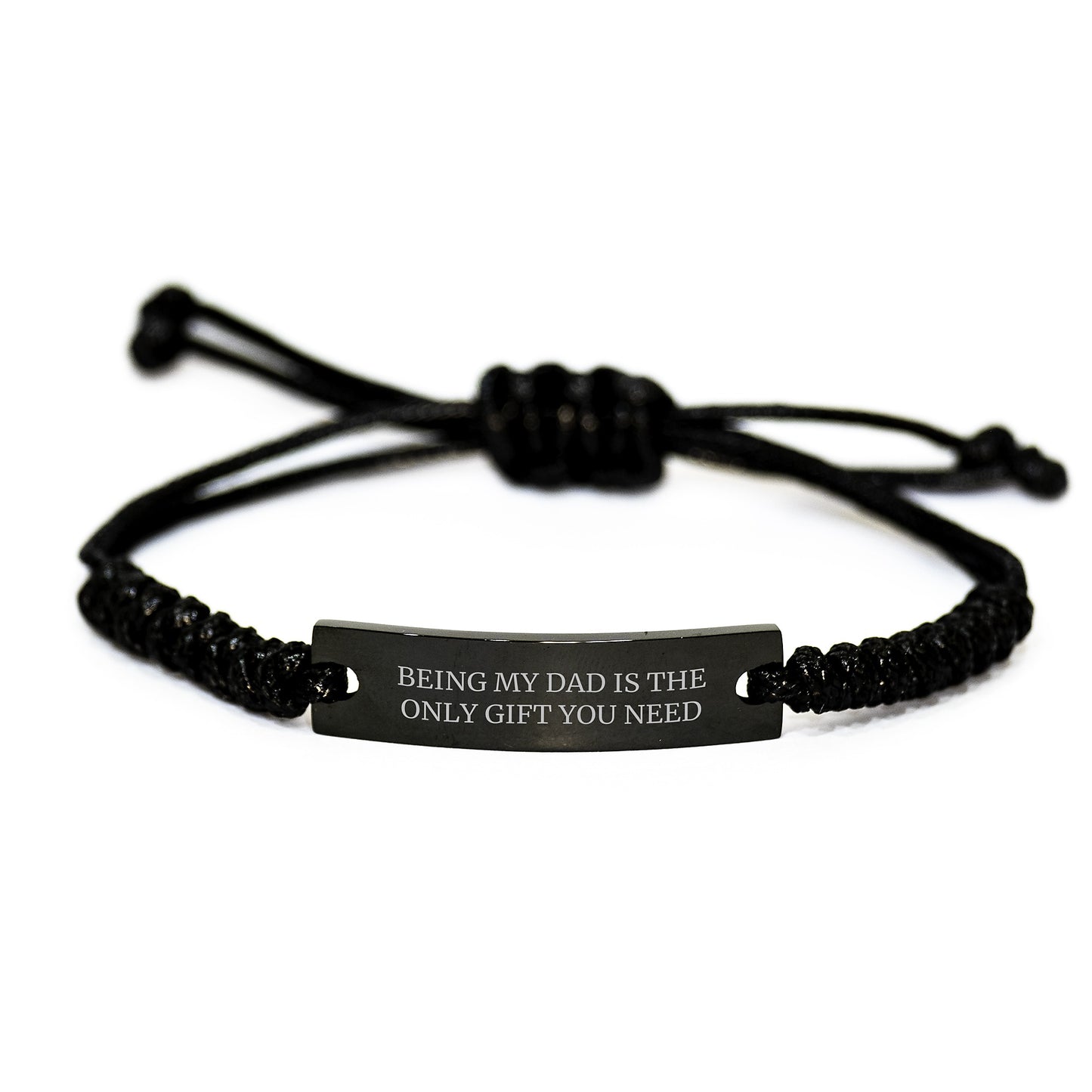Funny Dad Gifts Rope Bracelet, Being My Dad Is The Only Gift You Need, Valentine's Unique Gifts for Dad - Image 1