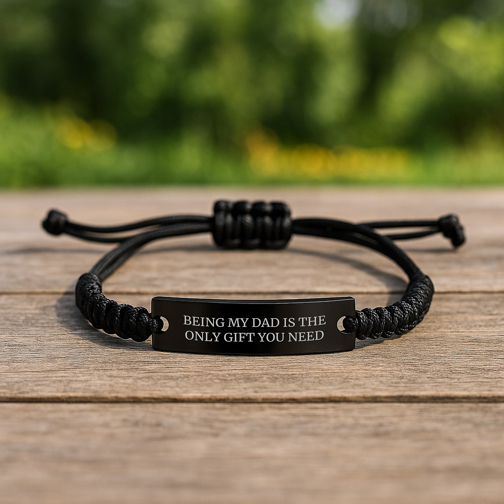 Funny Dad Gifts Rope Bracelet, Being My Dad Is The Only Gift You Need, Valentine's Unique Gifts for Dad - Image 2
