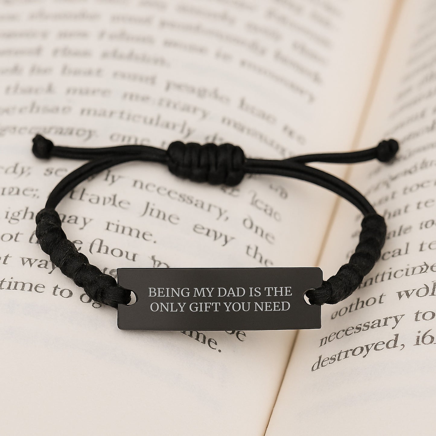 Funny Dad Gifts Rope Bracelet, Being My Dad Is The Only Gift You Need, Valentine's Unique Gifts for Dad - Image 3