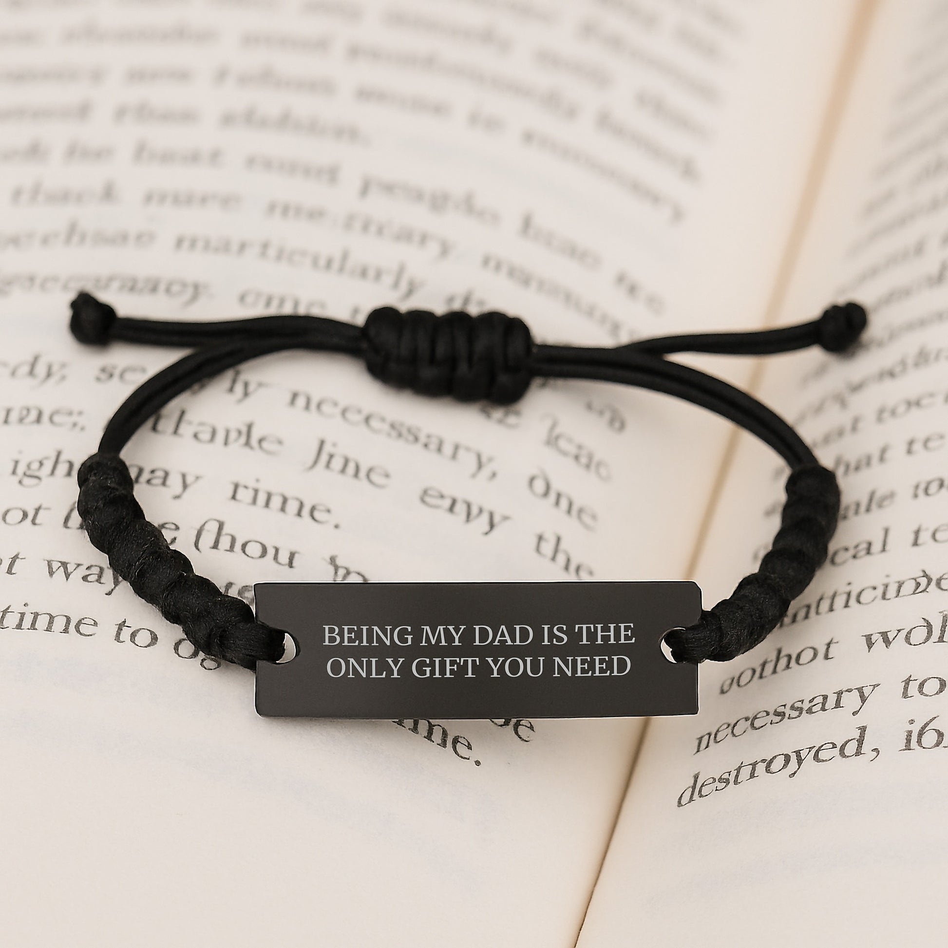 Funny Dad Gifts Rope Bracelet, Being My Dad Is The Only Gift You Need, Valentine's Unique Gifts for Dad - Image 3