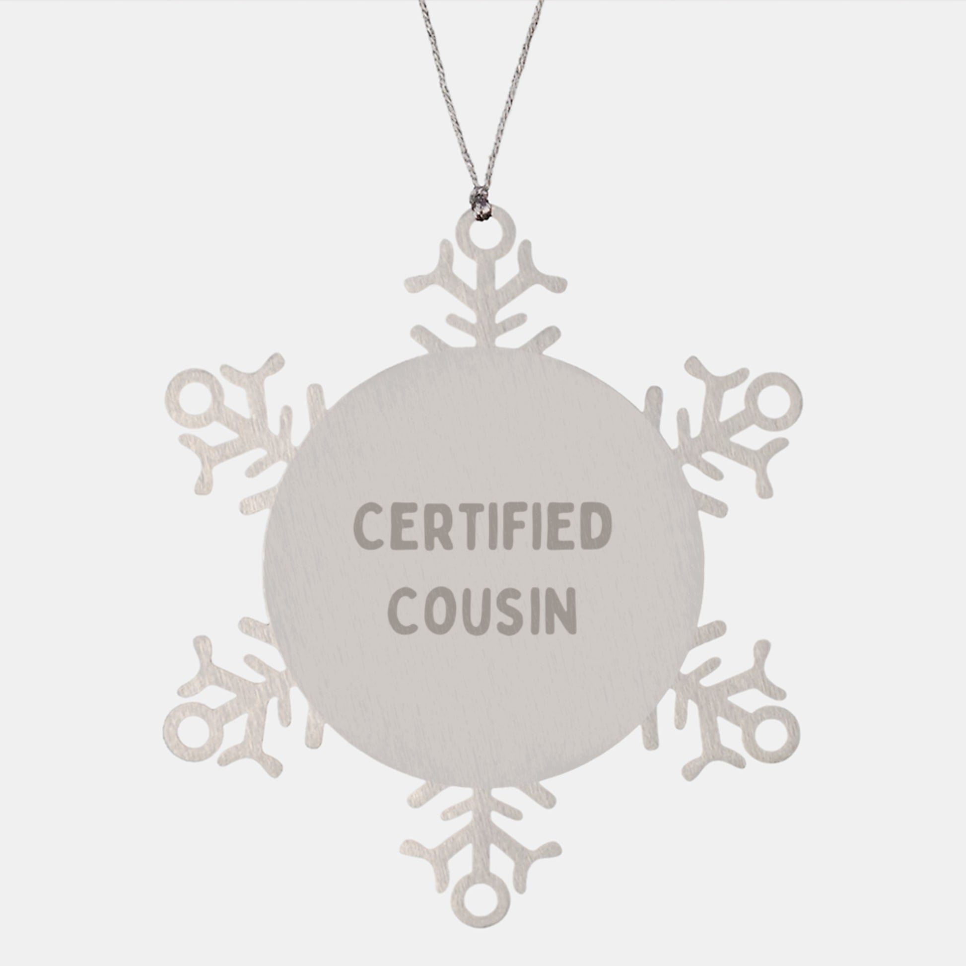 Funny Cousin Quotes Snowflake Ornament Gifts from Cousin to Cousin for Christmas Unique Presents for Women Men Friends Family - Image 1