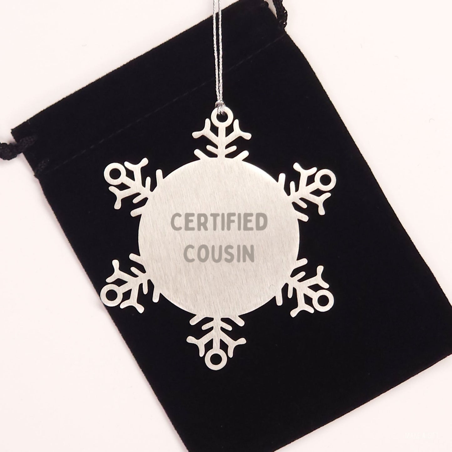Funny Cousin Quotes Snowflake Ornament Gifts from Cousin to Cousin for Christmas Unique Presents for Women Men Friends Family - Image 2